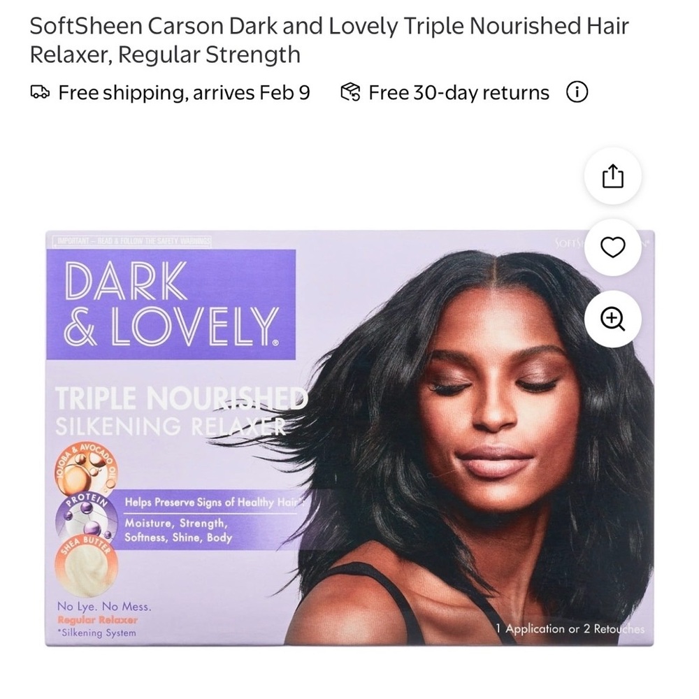 Dark & lovely Triple Nourished silkening Hair Relaxer